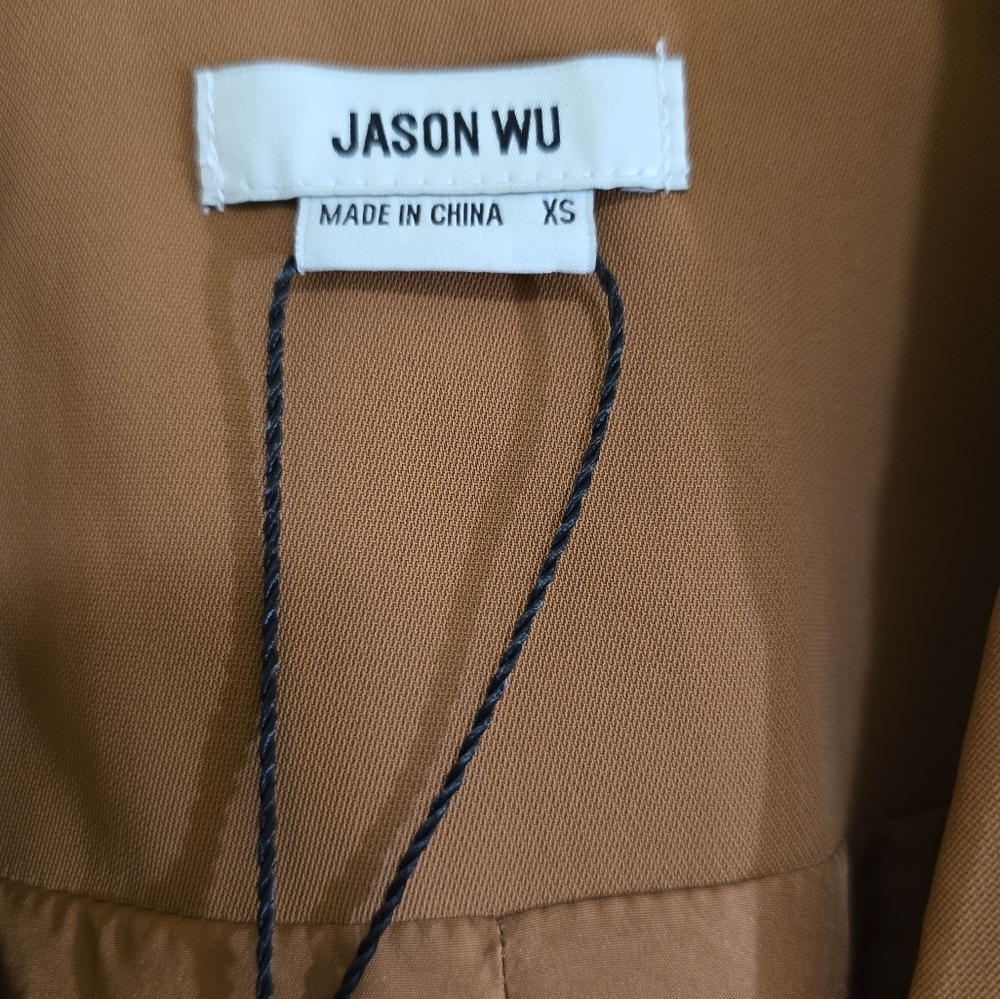 NWT Jason Wu Camel Cropped Blazer  Jacket One Button Closure XS Career Wear - Picture 9 of 11